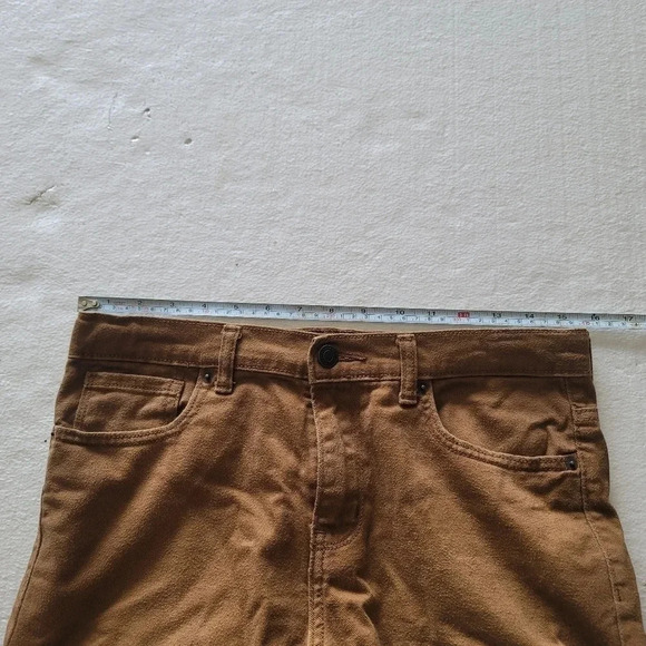 Old Navy Boys Slim Jeans Sz 16 Adjustable Waist Camel Khaki Brown School Uniform - Picture 5 of 10